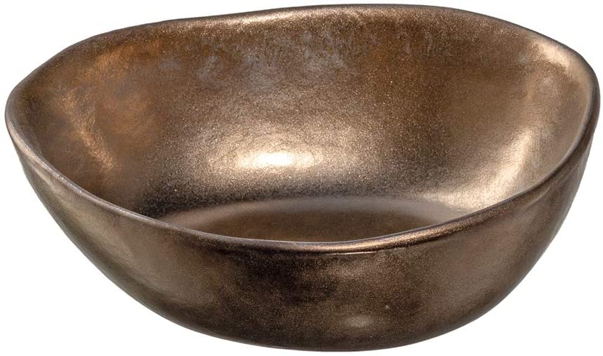 Leonardo Noli 054634 Ceramic Bowls Set of 6 Microwavable Dishwasher-Safe Bowls 400 ml Brown / Gold