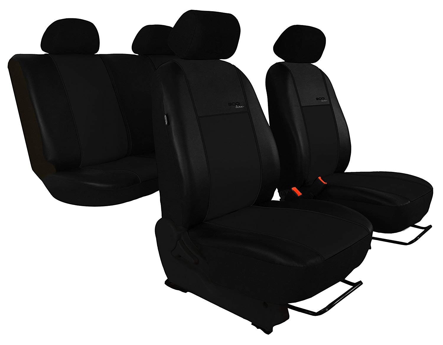 Car seat cover set for Touran 2010-2014 Eco-Line Black Plate.