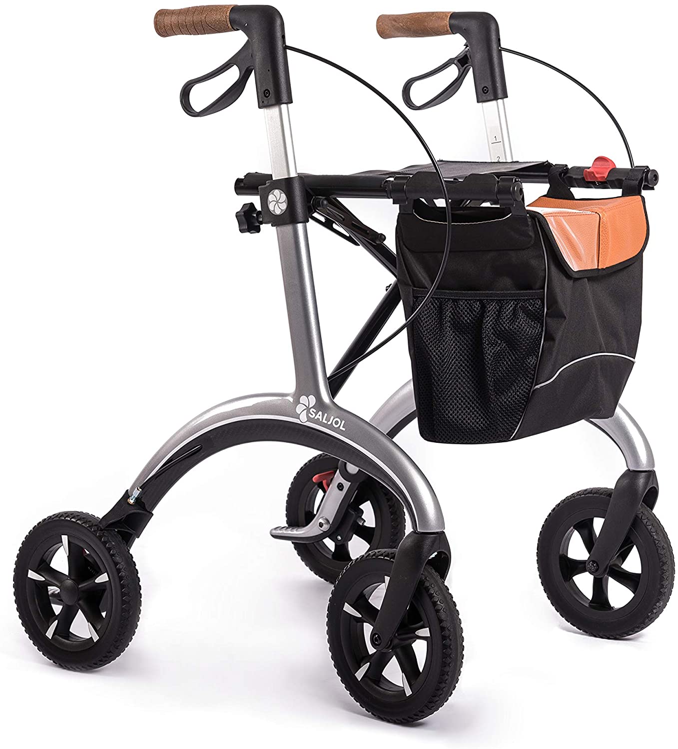 Saljol Carbon Trolley 5.8 kg Lightweight Foldable Rollator with Stick Holde