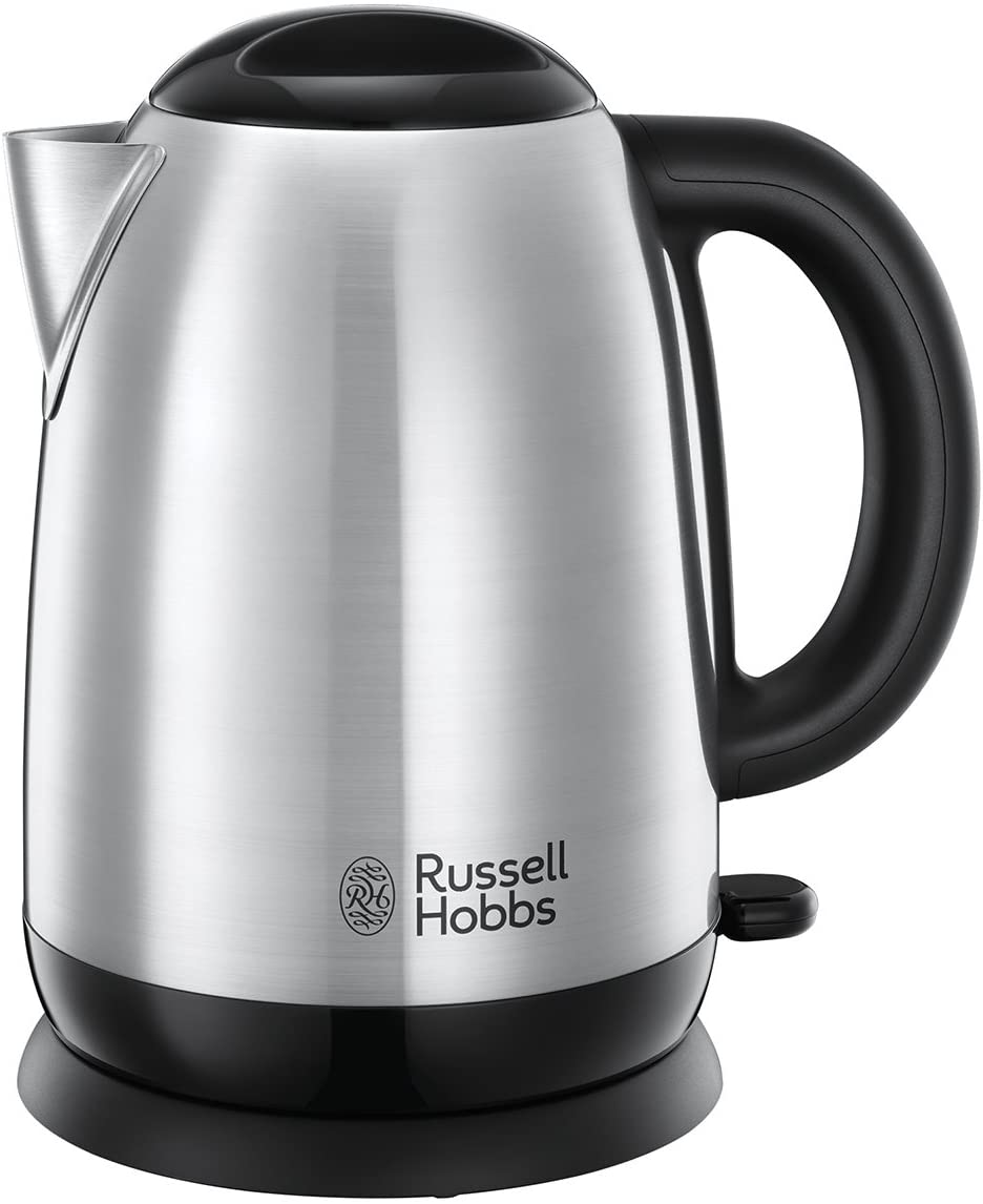 Russell Hobbs Adventure 24991-70 Mini Kettle Stainless Steel 1.0 L 2400 W Quick Boil Function Removable Limescale Filter Optimised Spout Small Travel Kettle Compact Tea Maker