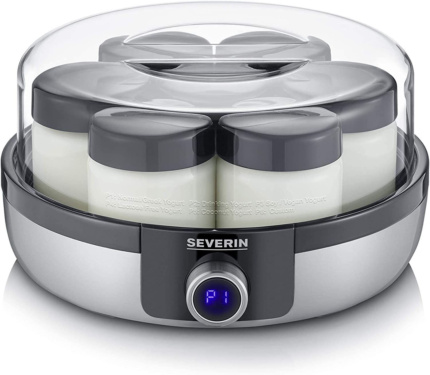 SEVERIN Yoghurt Maker, Digital Yoghurt Machine with 5 Automatic Programmes 