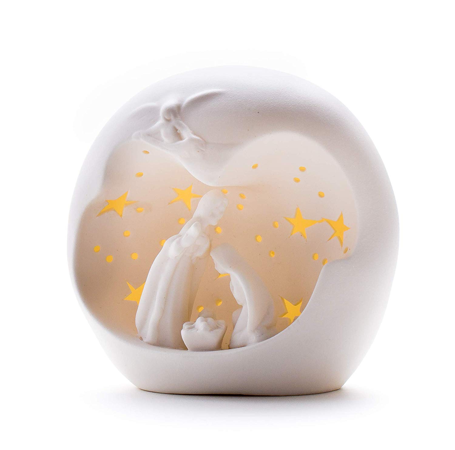 DARO DEKO Daro Decorative Porcelain Ball Nativity Scene With Led Various Sizes