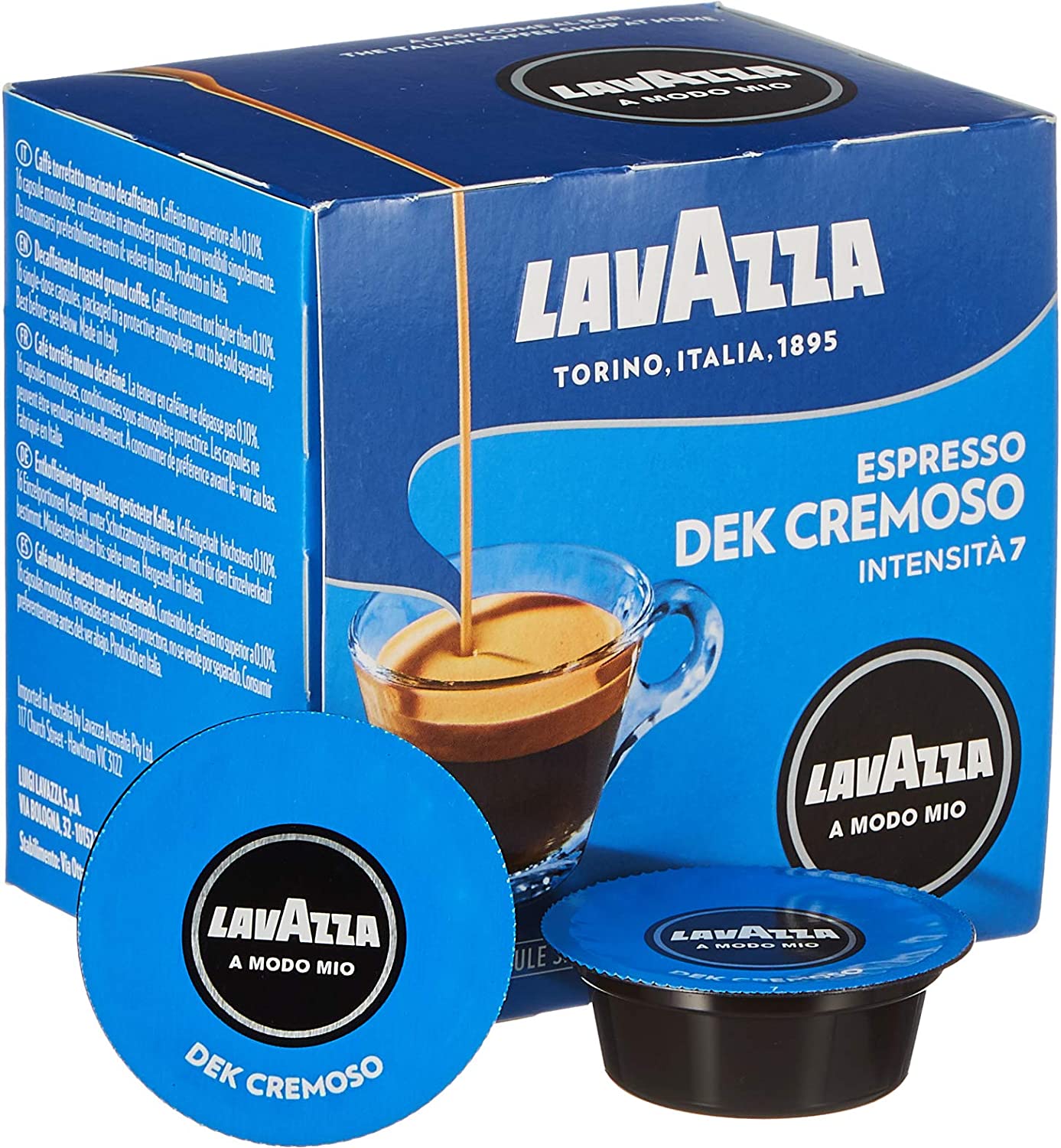 Lavazza A Modo Mio Espresso Coffee Cremoso Dek, Entkoff Einiert Coffee Capsules Arabica, 32 Capsules
