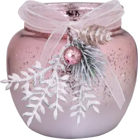 Decorating & Furnishing Glass candle holder, pink metallic, 1 pc