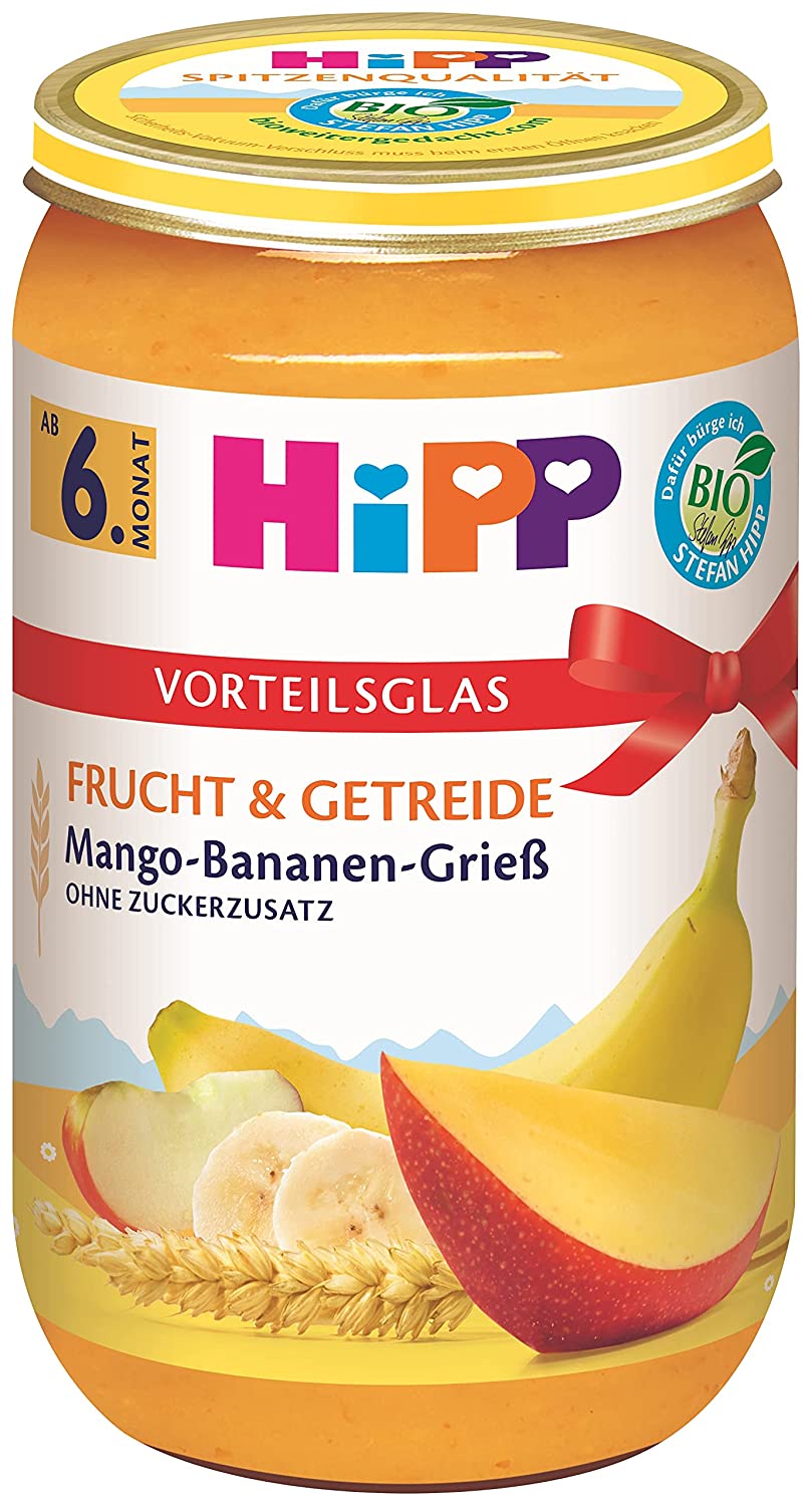 HiPP Bio Frucht & Getreide Mango-Bananen-Grieß, 250 g