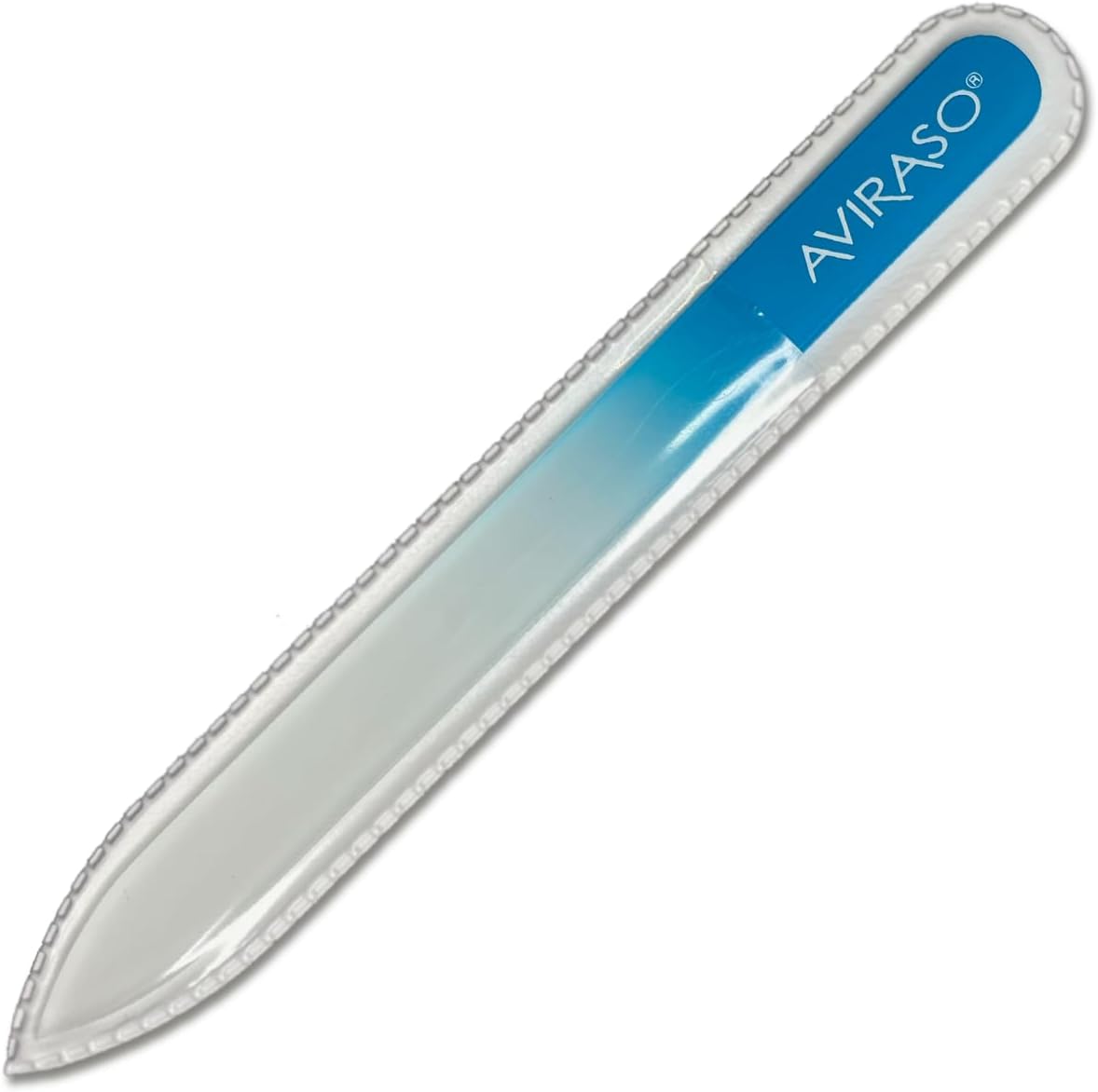 AVIRASO Original Premium Bohemia Crystal Glass Nail File for Nails 14 cm - Manicure - Gentle Precision Files - Smooths Nails (Light Blue)