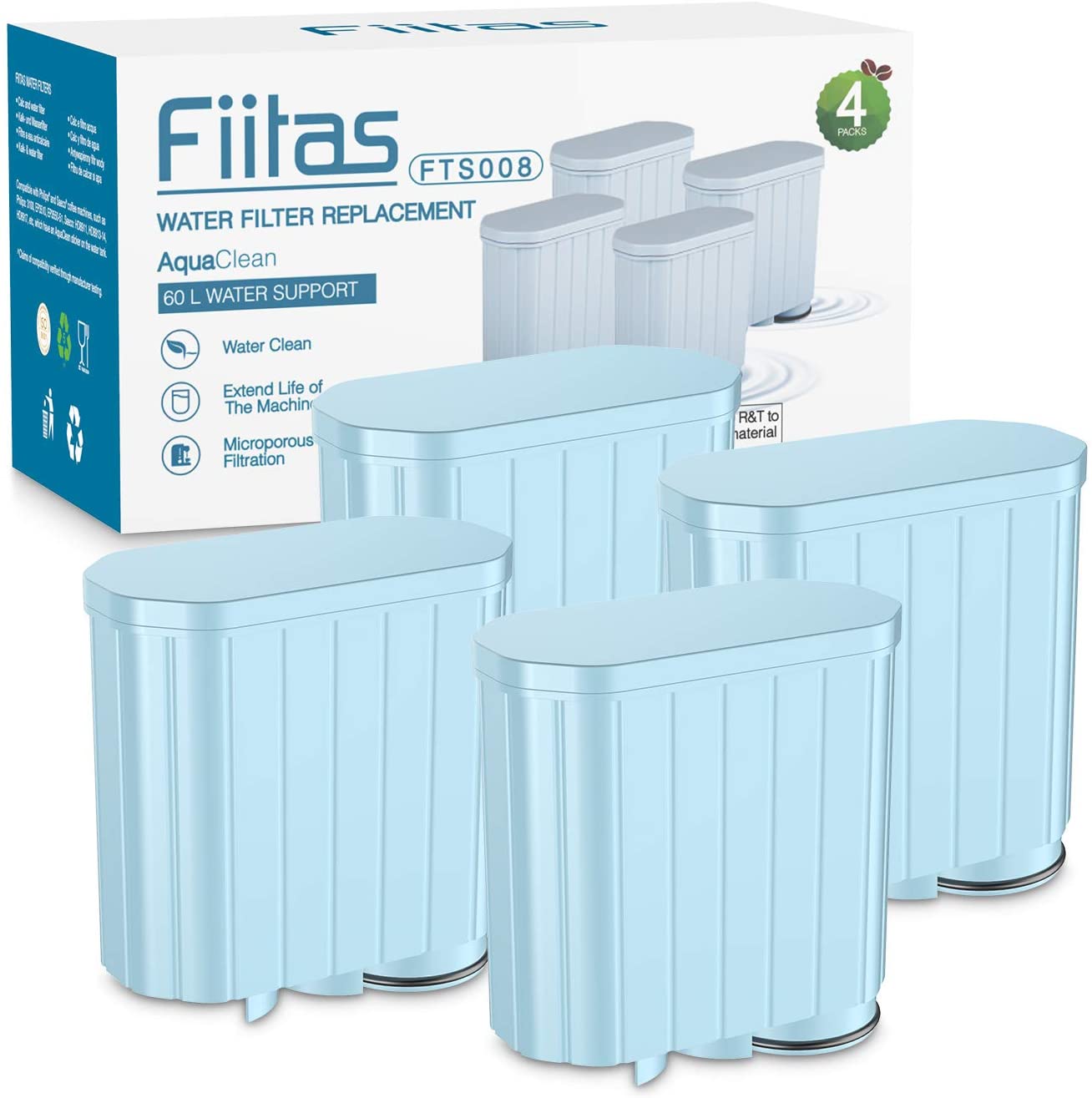 Fiitas Coffee Machine Filter for Philip, CA6903 Aqua Clean Water Filter for Fully Automated Coffee Machines, Special Anti-Limescale Water Conditioner