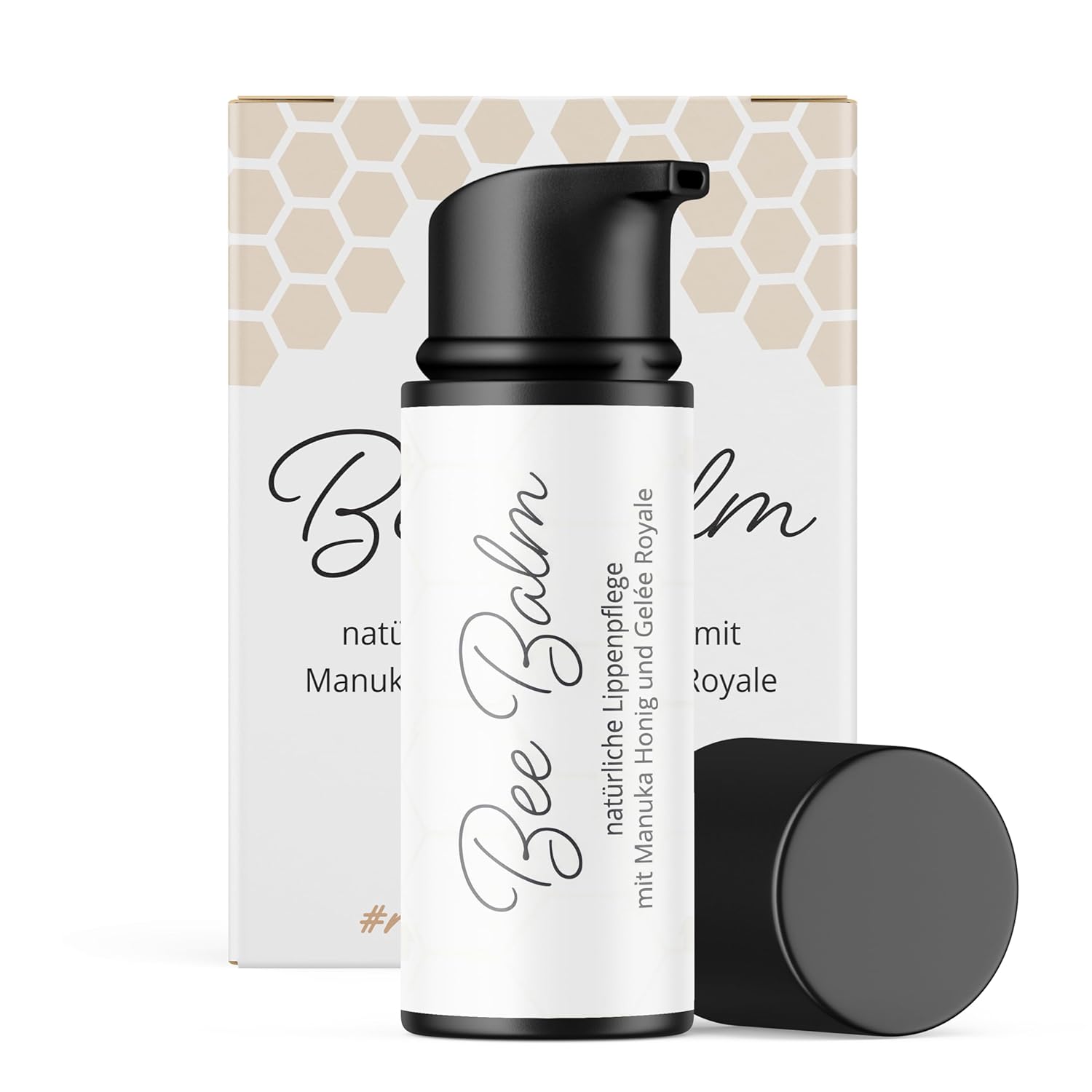 bedrop BeeBalm Lip Balm in Pump Dispenser with Manuka Honey, Royal Jelly, Retinol - Moisturising, Anti-Ageing for Lips and Nose, 100% Natural, 6 ml (6 ml)
