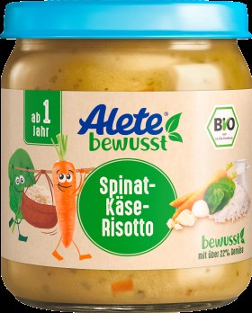 Menu Spinach and cheese risotto from 1 year, 250 g