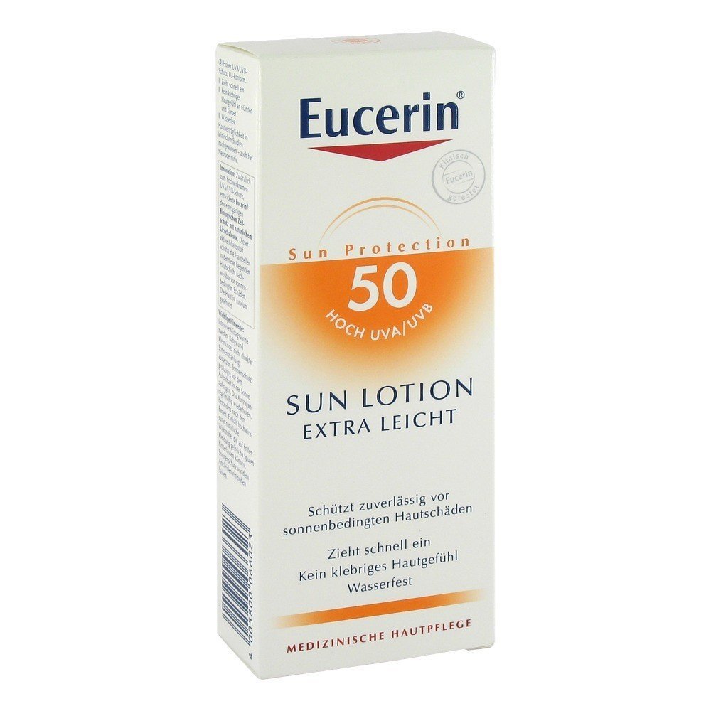 Eucerin Sensitive Protect Sun Lotion Extra Light SPF 50+ 150 ml Lotion, ‎white
