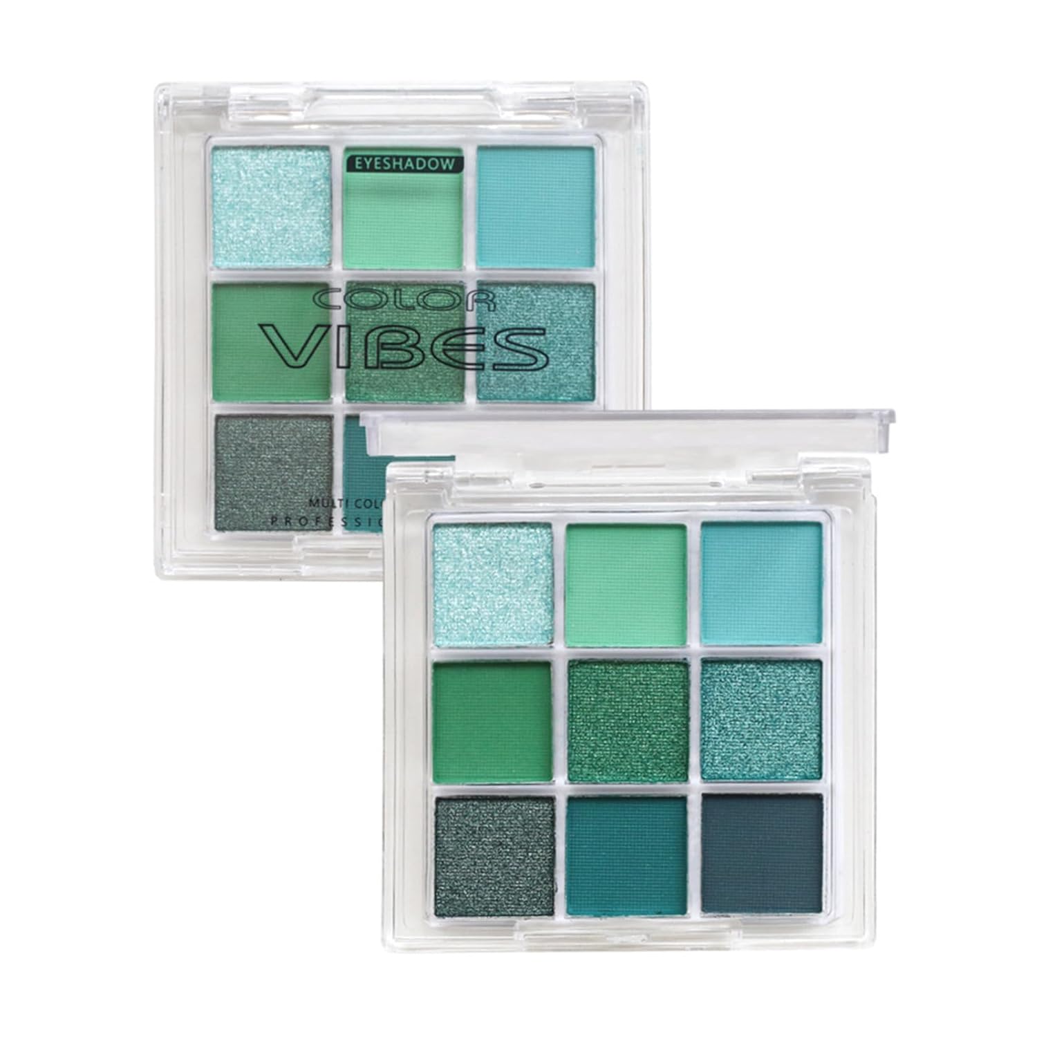 Green Eyeshadow Palette - Green Glitter Eyes Hadow Makeup | Glittering and Matte Eyeshadow Matte Pearlescent Pigmented Eyeshadow Palette in 9 Colors, Glittering Eye Makeup Cosmetics