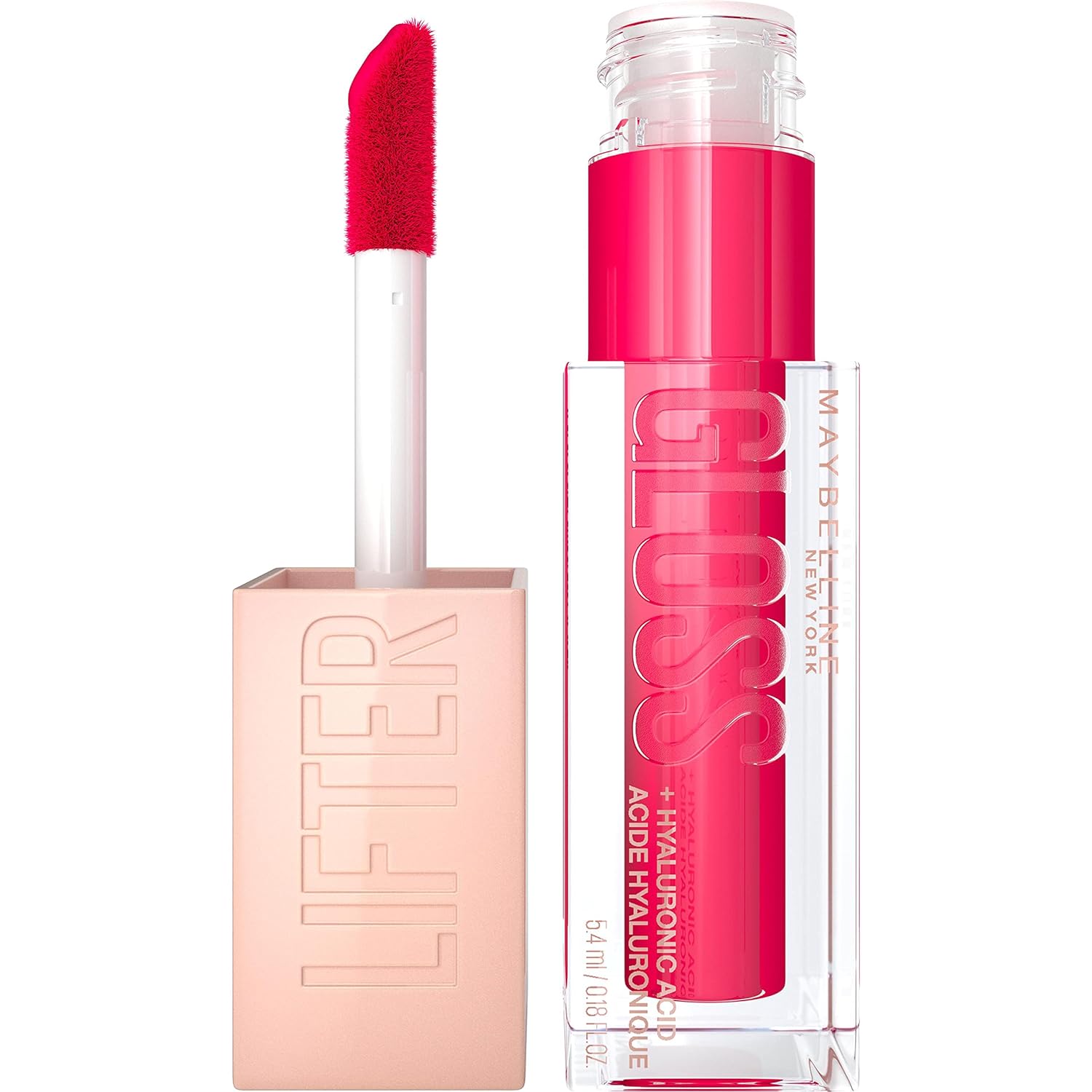 Maybelline New York Shiny Lip Gloss for Full-Like Lips, Moisturising, with Hyaluronic Acid, Lifter Gloss Candy Drop, Color: No.024 Bubblegum (pink), 1 x 5.4 ml
