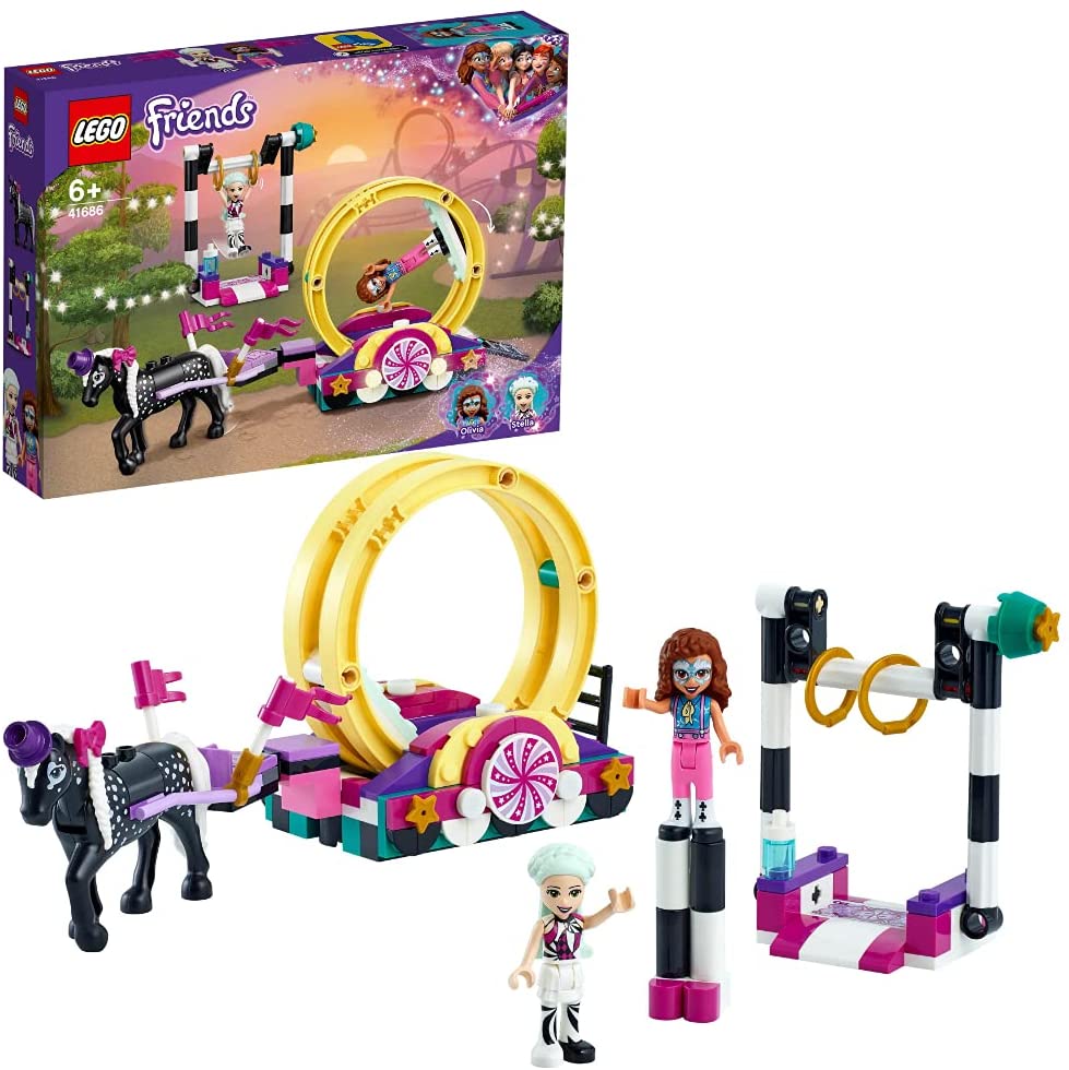 LEGO 41686 Friends Magic Acrobatics Show with Amusement Park, Toy for Girls