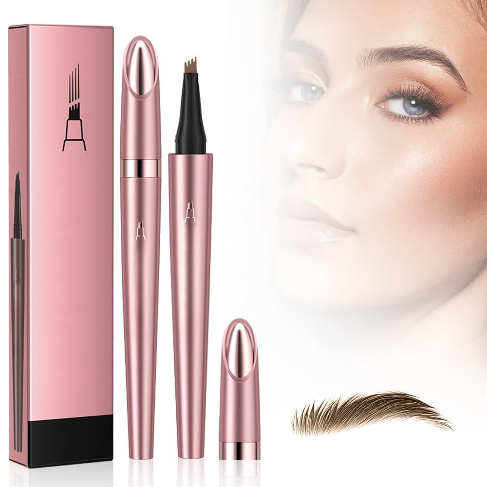 Pack of 2 Microblading Eyebrow Pencils, Upgraded 3D Eyebrow Pencils, Waterproof, Durable, Natural, Finer, a Magic Eyebrow Pencil Can Easily Natural Eyebrows (Grey x 2)