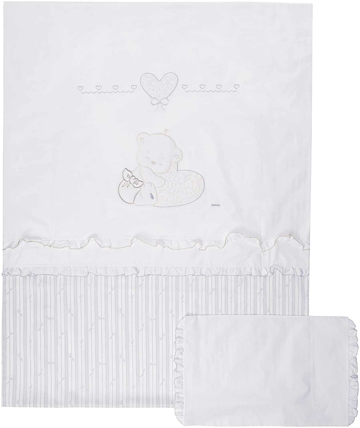Italian Baby Love Maxi Duvet Cover Bedding Set, White