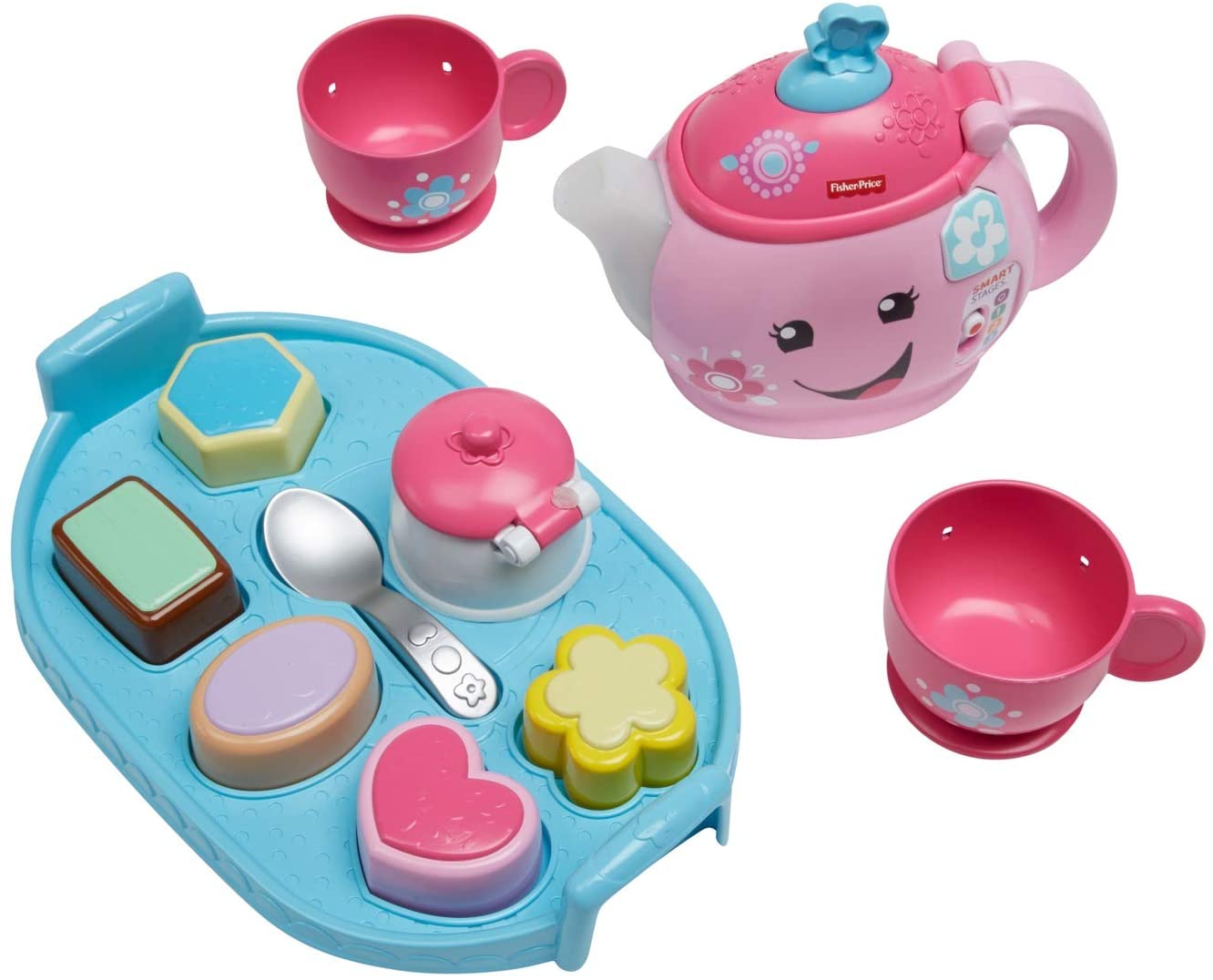 Fisher-Price Dym76 Laugh And Learn Sweet Manners Tea Playset, Without Batte