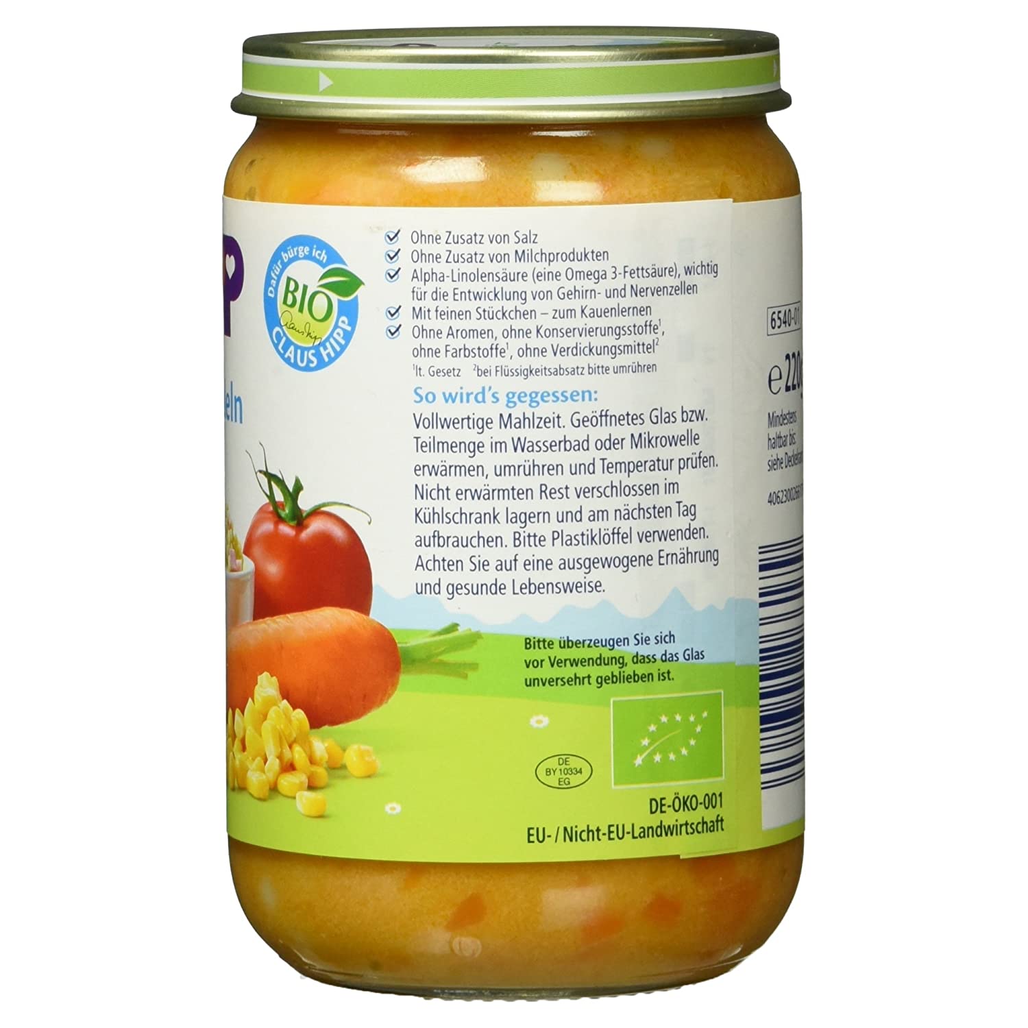 Hipp Bio-Schinkennudeln mit Gemüse, 220 g