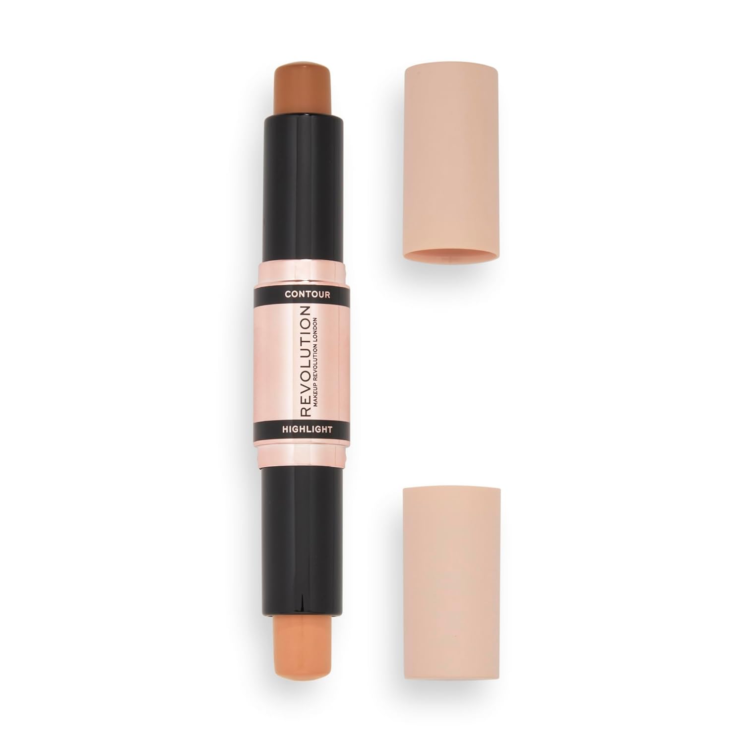 Makeup Revolution Duo Cream Contour & Highlight, Defines Cheekbones and Sculpts the Face, Vegan and Cruelty Free, Dark, 2.4 g