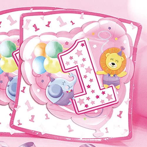 Givi Itali 19 Cm Age 1 Baby Girl Square Plates (Pack Of 10)