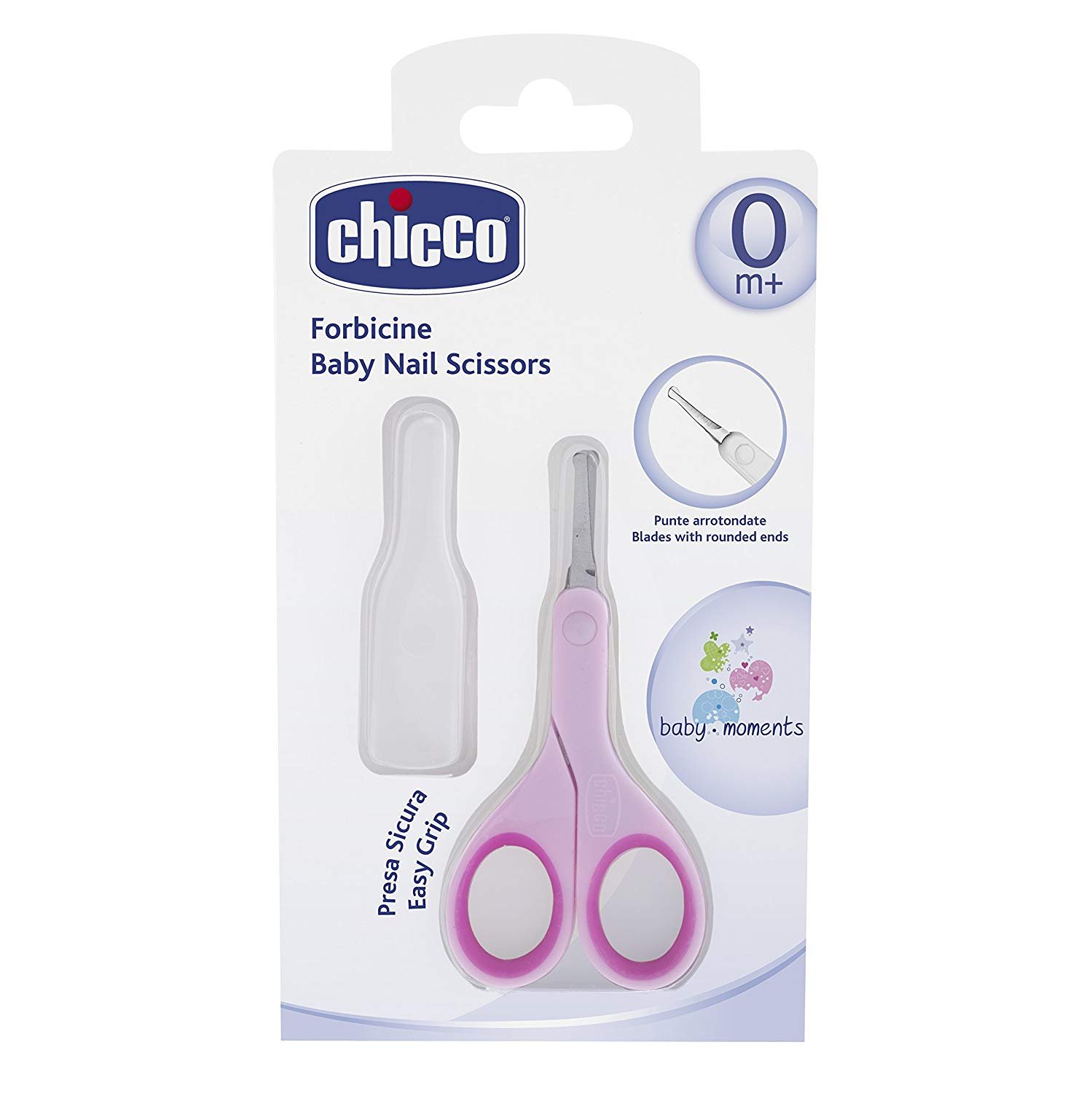 Chicco Baby Nail Scissors with Protective Cap pink