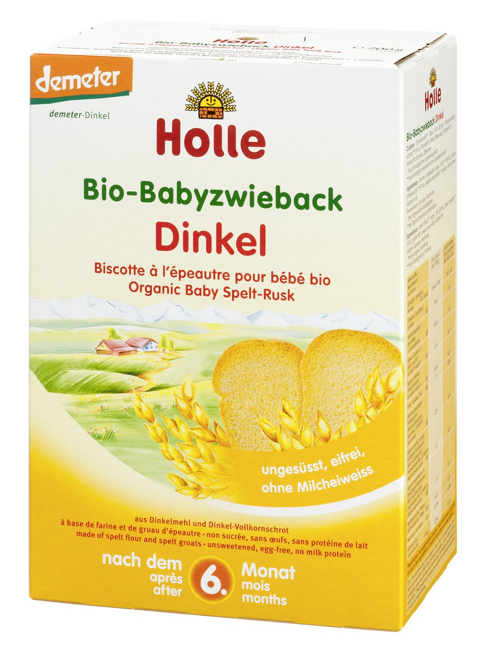 Holle Bio-Babyzwieback Dinkel, 3er Pack (3 x 200 g)