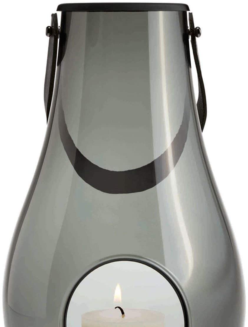 Holmegaard Lantern, Height 29 Cm – Smoke Grey