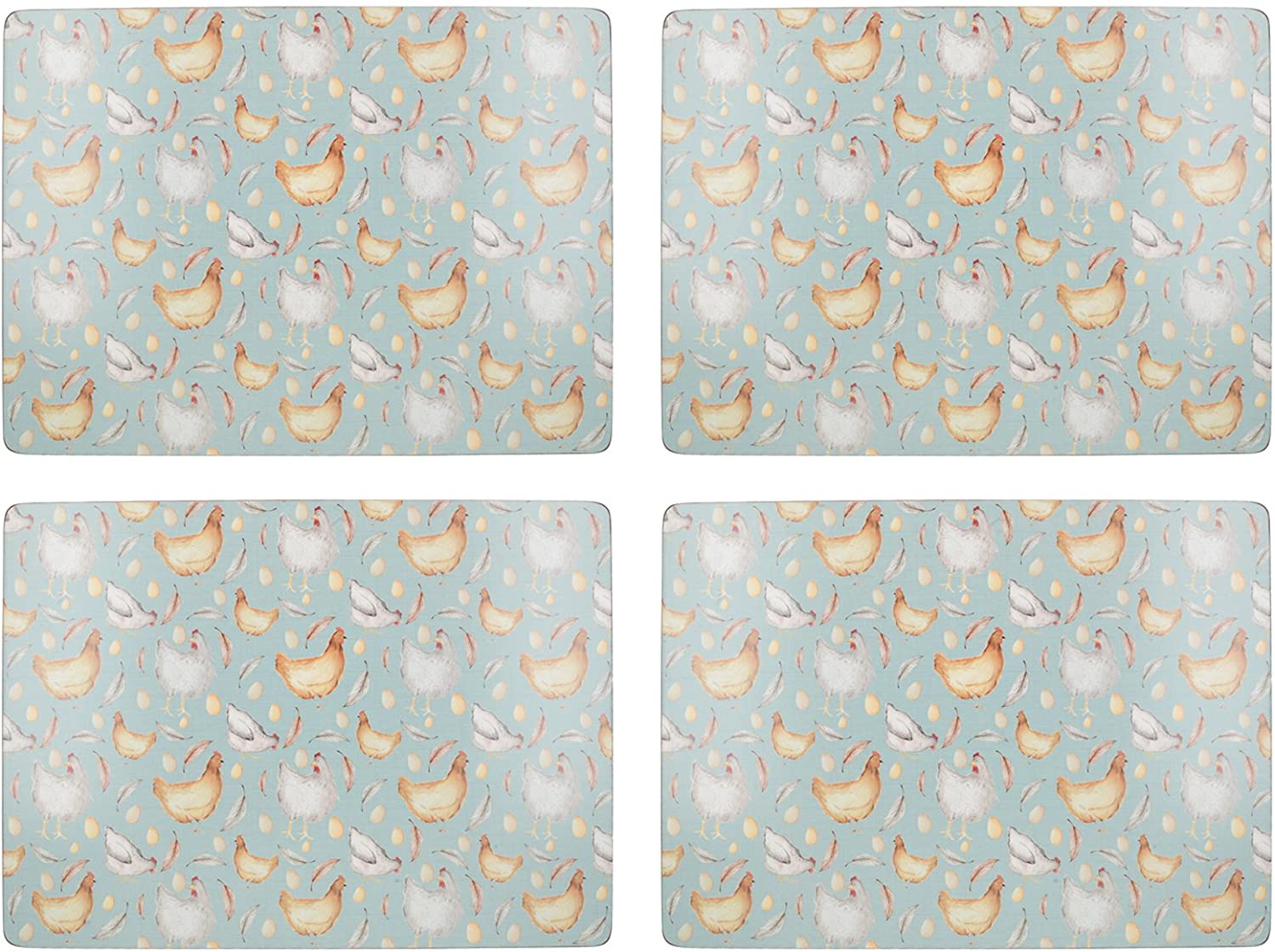 Creative Tops Spring Lane Large Premium Set of 4 Placemats, MDF Board, Multi Color, 40 x 15 x 29 cm