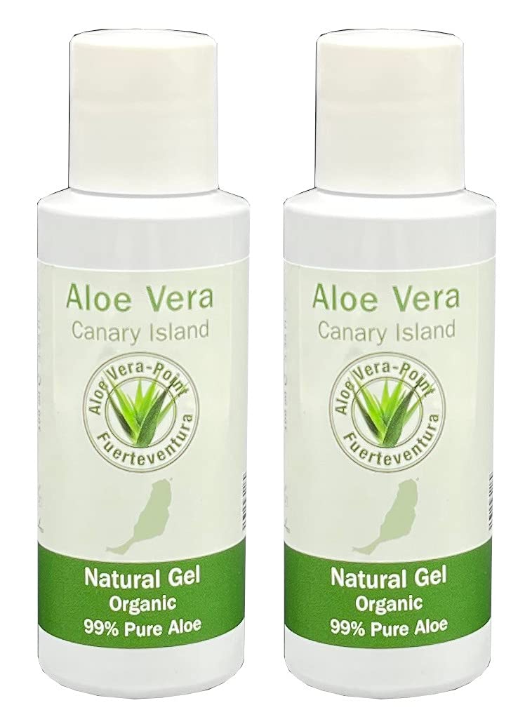 ALOE VERA - POINT FUERTEVENTURA Fuerteventura Aloe Vera Point Organic Aloe Vera Gel 99% 100ml Cold Pressed - 2 Units