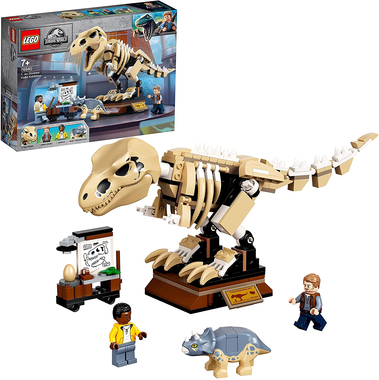LEGO 76940 Jurassic World T. Rex Skeleton in Fossil Exhibition Toy Set for 