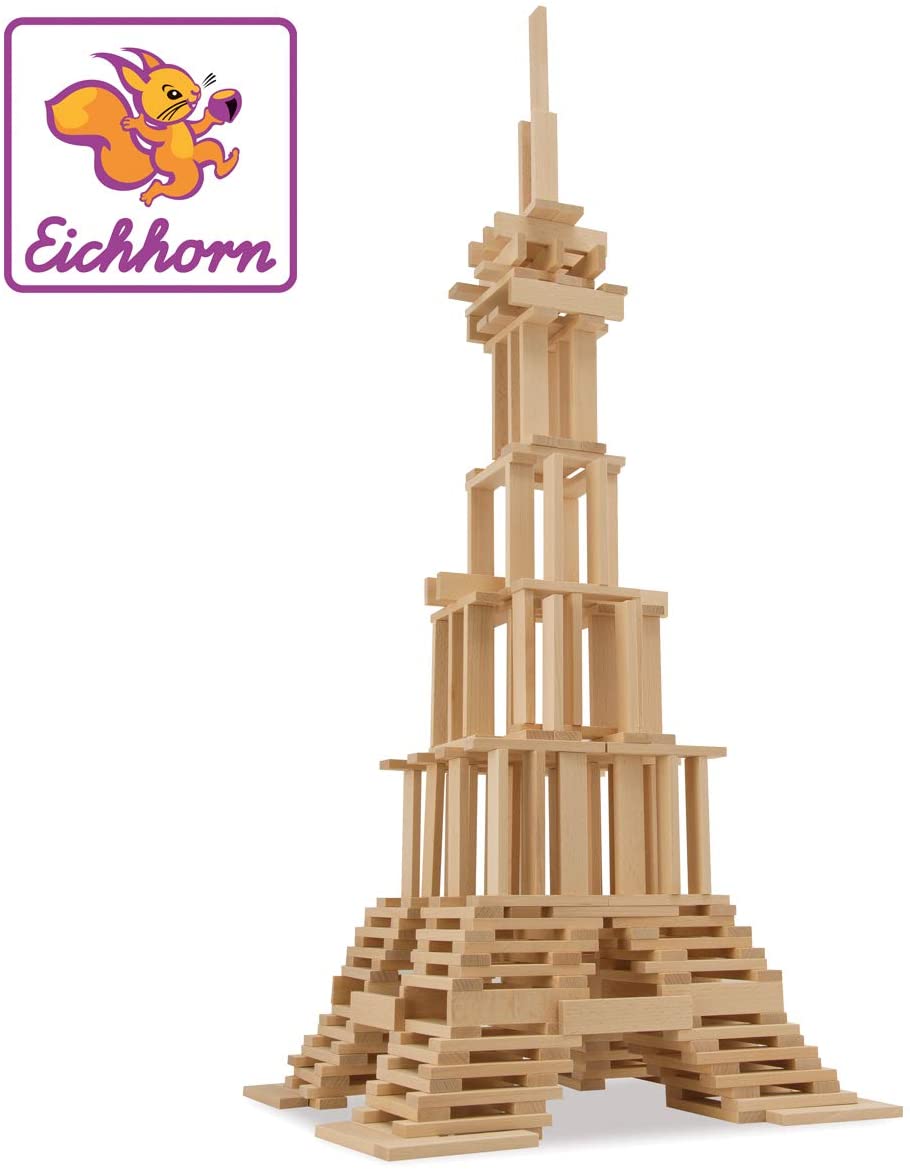 Eichhorn 100001612 Wooden Building Set With Templates, Fsc 100 Percent Cert