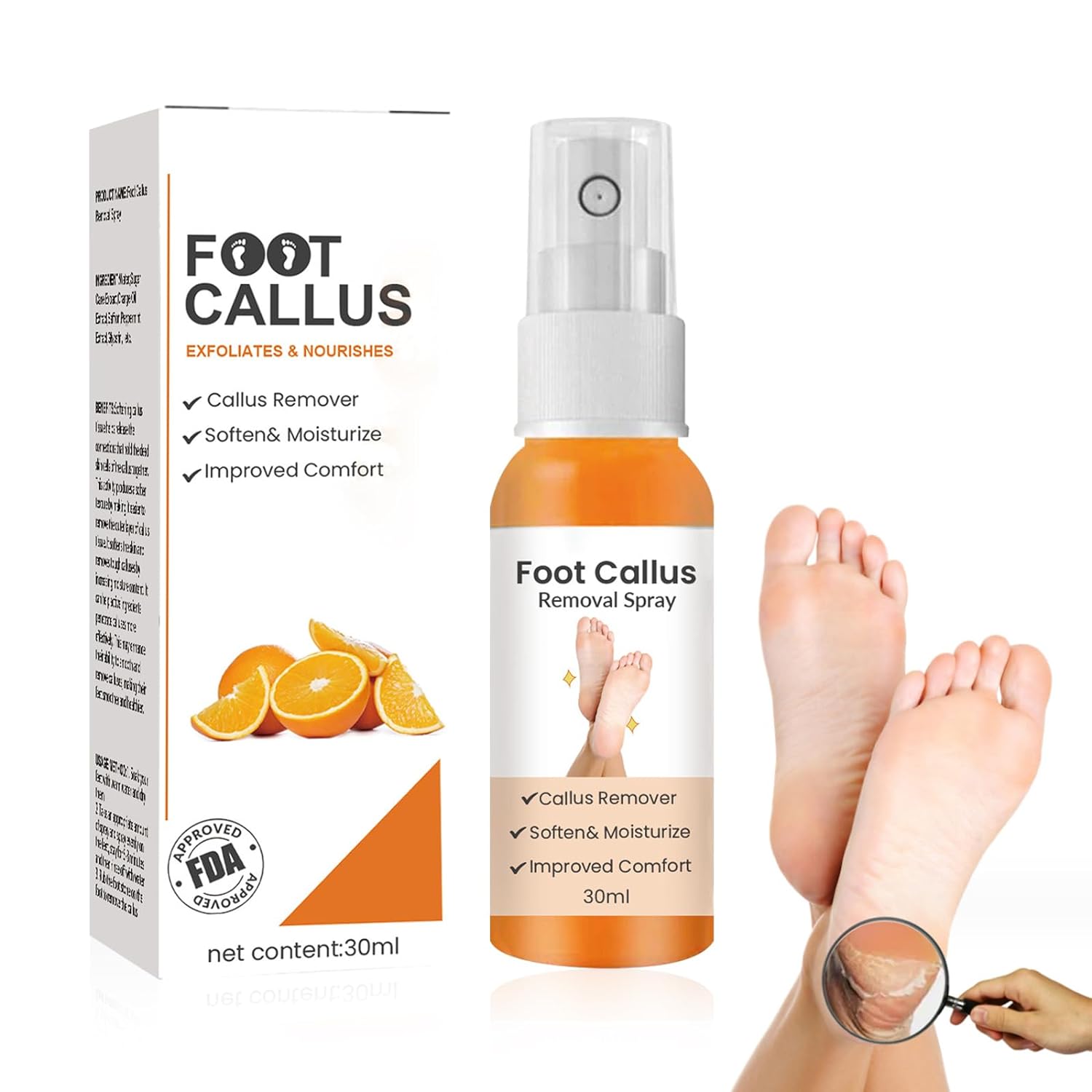 Foot peeling spray, foot peeling callus removal, callus remover spray, for quick care of feet, skin and calluses on the feet