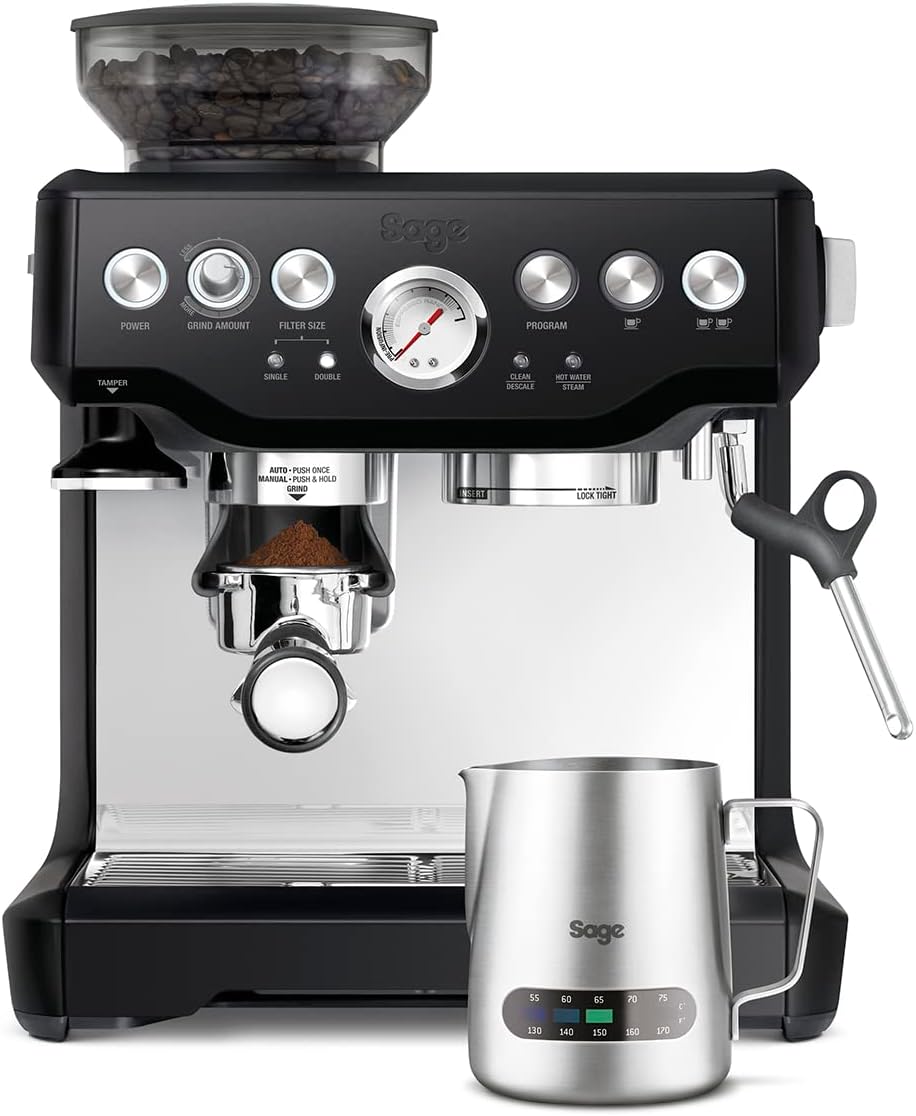 Sage Barista Express Espresso Machine and Coffee Maker, Bean to Cup Coffee Machine, SES875BTR, Black Truffle