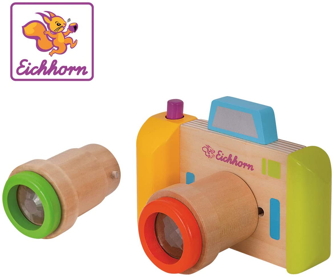 Eichhorn 100003470 Camera and Kaleidoscope with 2 Rotating Lenses - Great Effects - Wooden - For Children One Year and Over