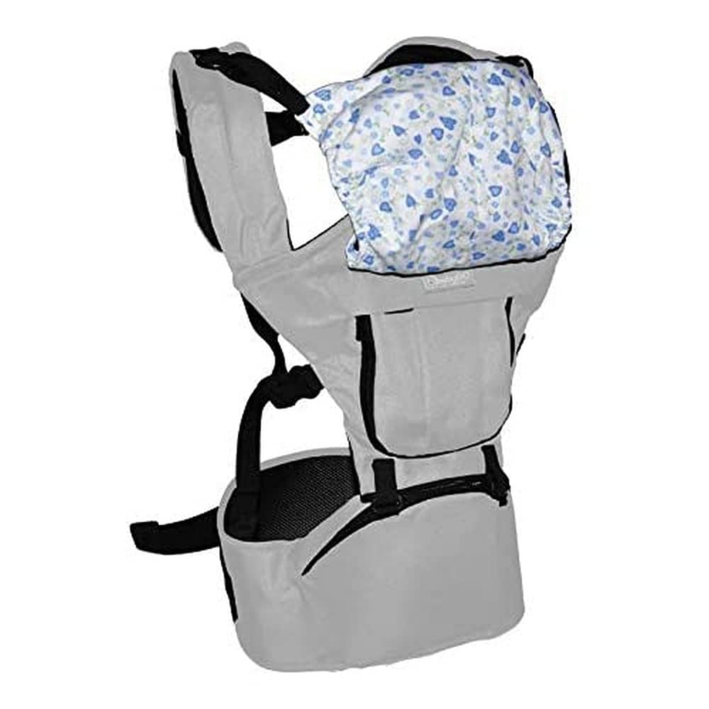 babyGo Wombat Grey Baby Carrier Belly Carrier Back Carrier Hip Seat with Head Guard 8204