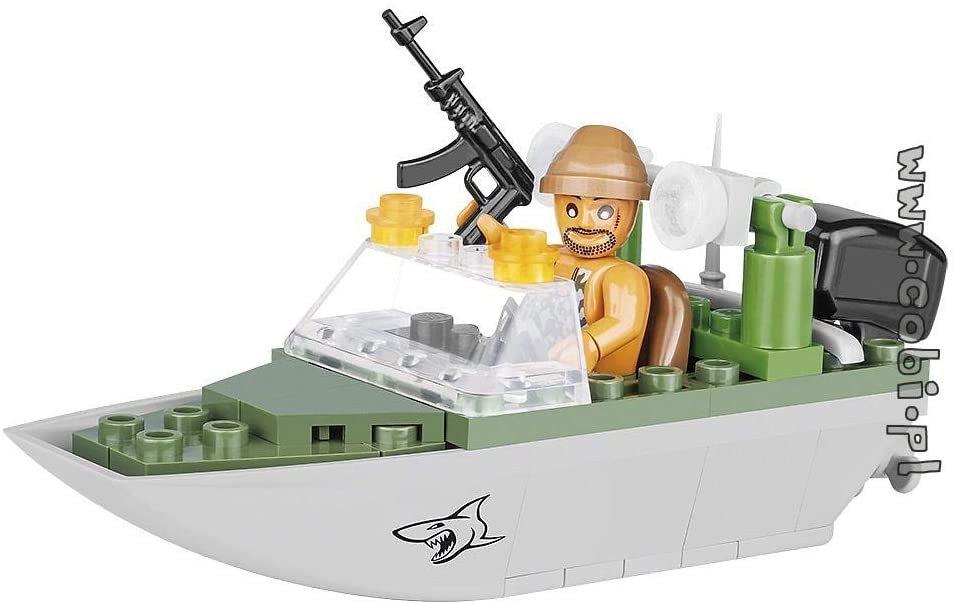 Cobi Cobi-2154 Small Army Shark Patrol Boat (60 Pcs) Toys, Assorted