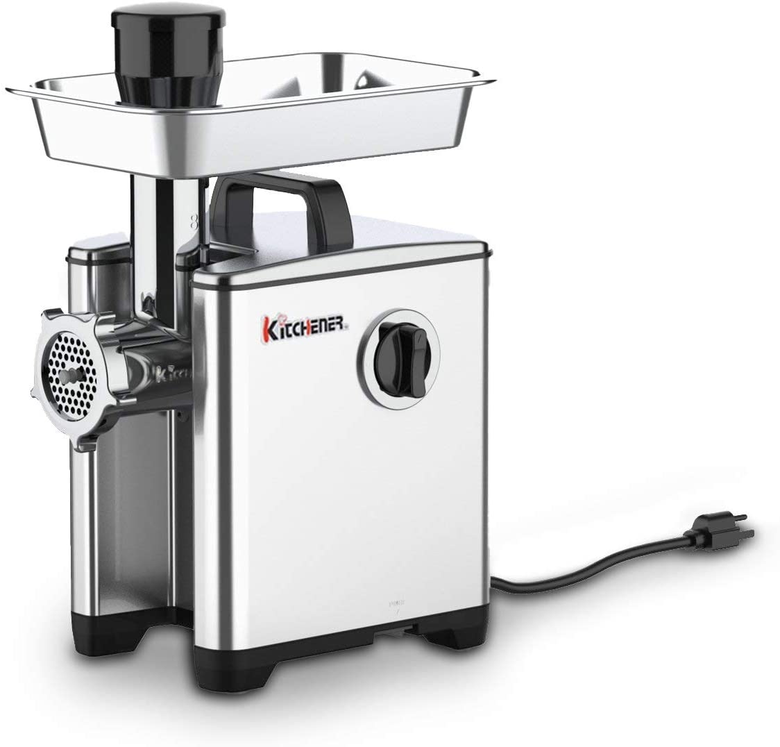 Kitchener - Heavy duty commercial grade stainless steel electric high HP meat grinder - # 8 240 lbs / hour