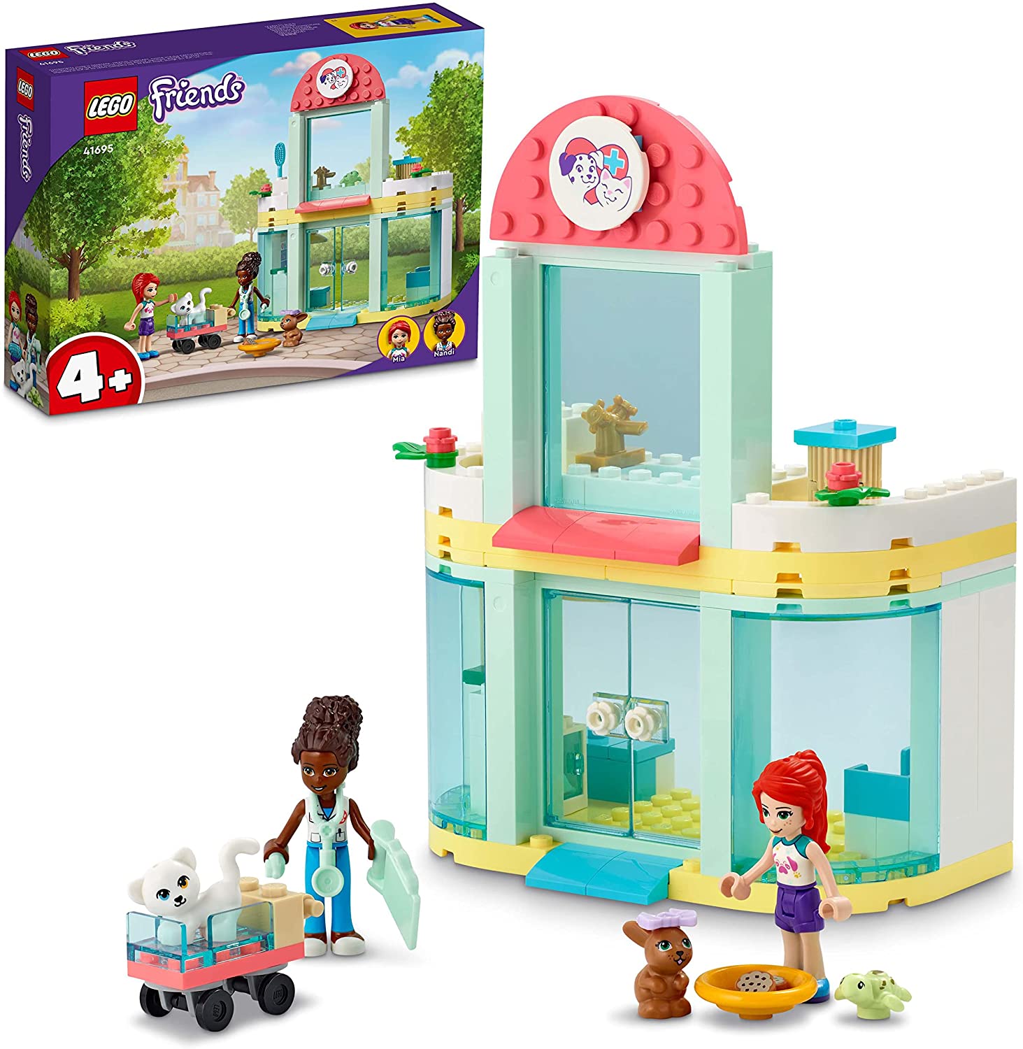 LEGO 41695 Friends Tierklinik, Tierarzt-Spielzeug für Kinder ab 4 Jahren, T