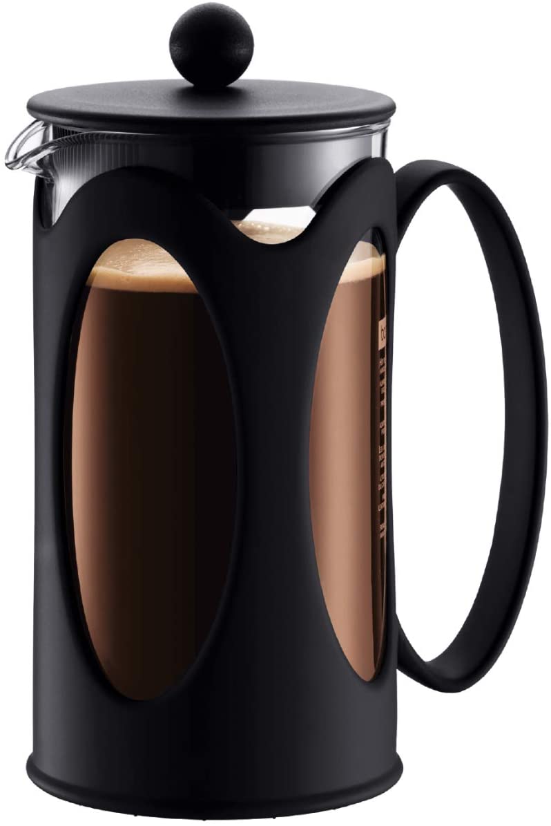 Bodum Kenya coffee maker with French press system, permanent stainless steel filter) black, 0,5L