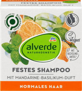alverde NATURKOSMETIK Solid shampoo with tangerine-basil scent, 60 g