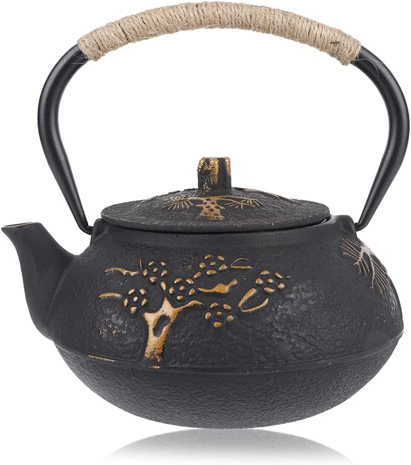 Kafuty 900 ml teapot, corrosion-resistant tea kettle made of cast wear, suitable for induction cookers or cast iron oven, gift for tea drinkers, friends and family.