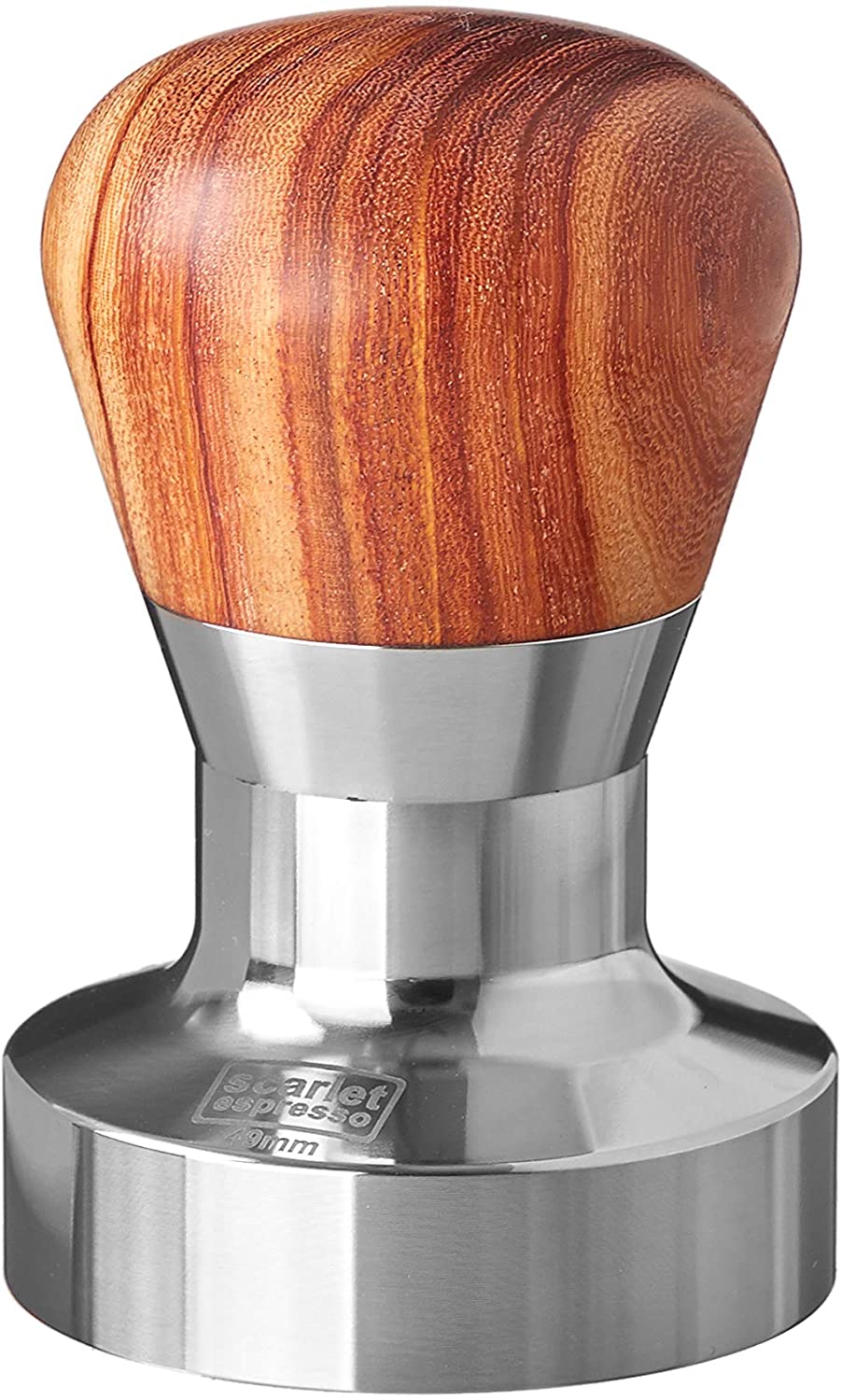 scarlet bijoux Scarlet Espresso Passion Tamper for Barista; with Ergonomic PVC or Precious Wood Handle of Choice and Precision Stainless Steel Base (49 mm)