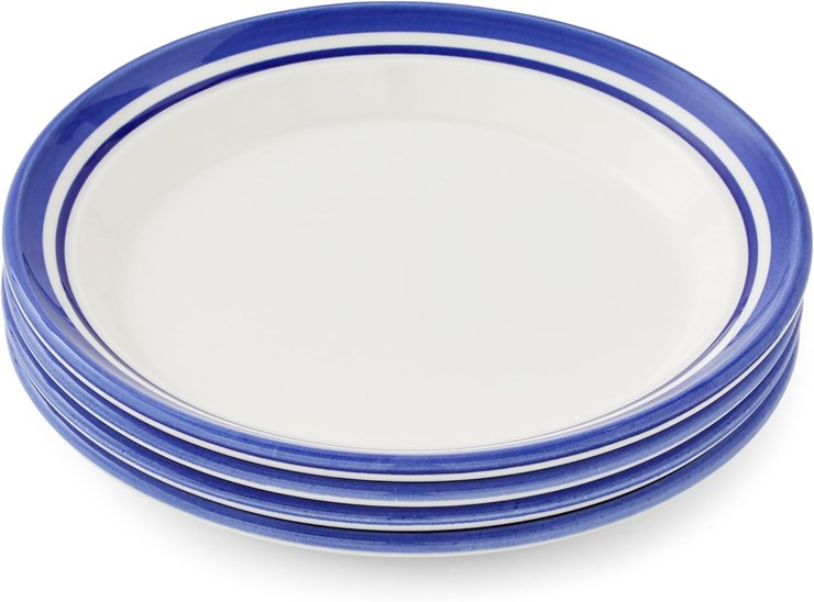 Potter\'s Stripe Side Plates, Blue, Set of 4