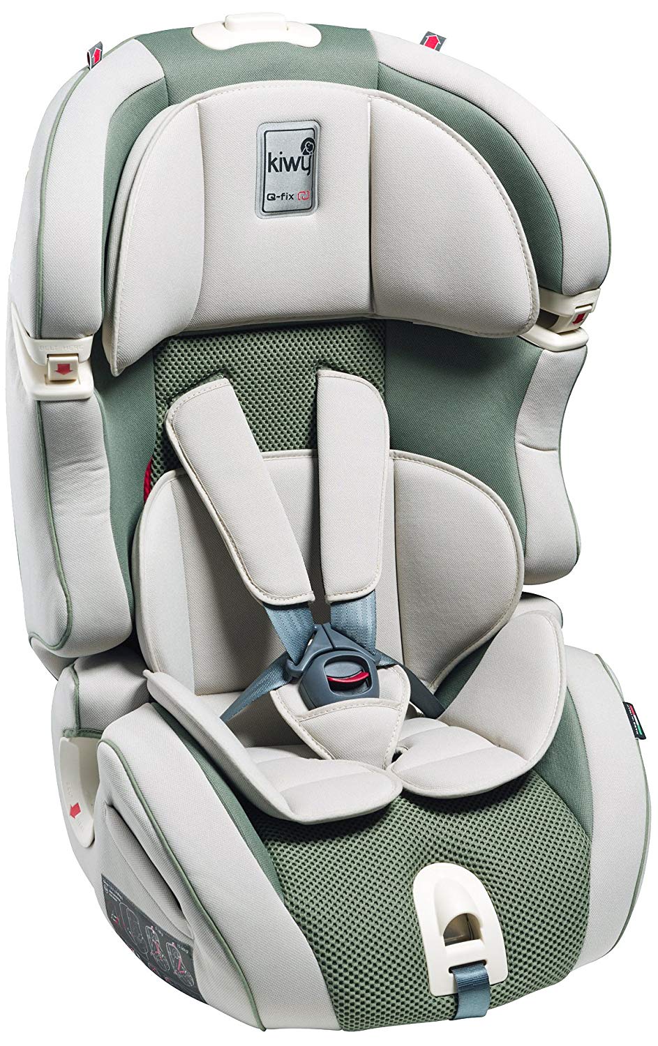 Kiwy SLF123 Q (14103KW05B Child Car Seat Group 1/2/3 9-36 kg with Q-Fix Adapter for Isofix Child Car Safety Seat ECE R44/04, Aloe