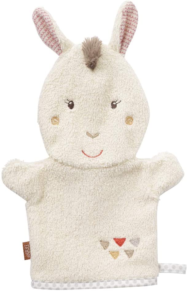 Fehn Wash Glove Donkey - Washcloth with Animal Motif for Happy Bathing Fun, for Babies and Children from 0+ Months 081442 Dragon Little Castle Dragon