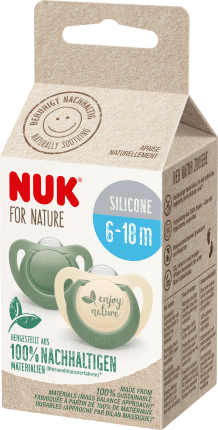 NUK Schnuller for Nature, Silikon, Gr.2 grün,  6-18 Monate, 2 St