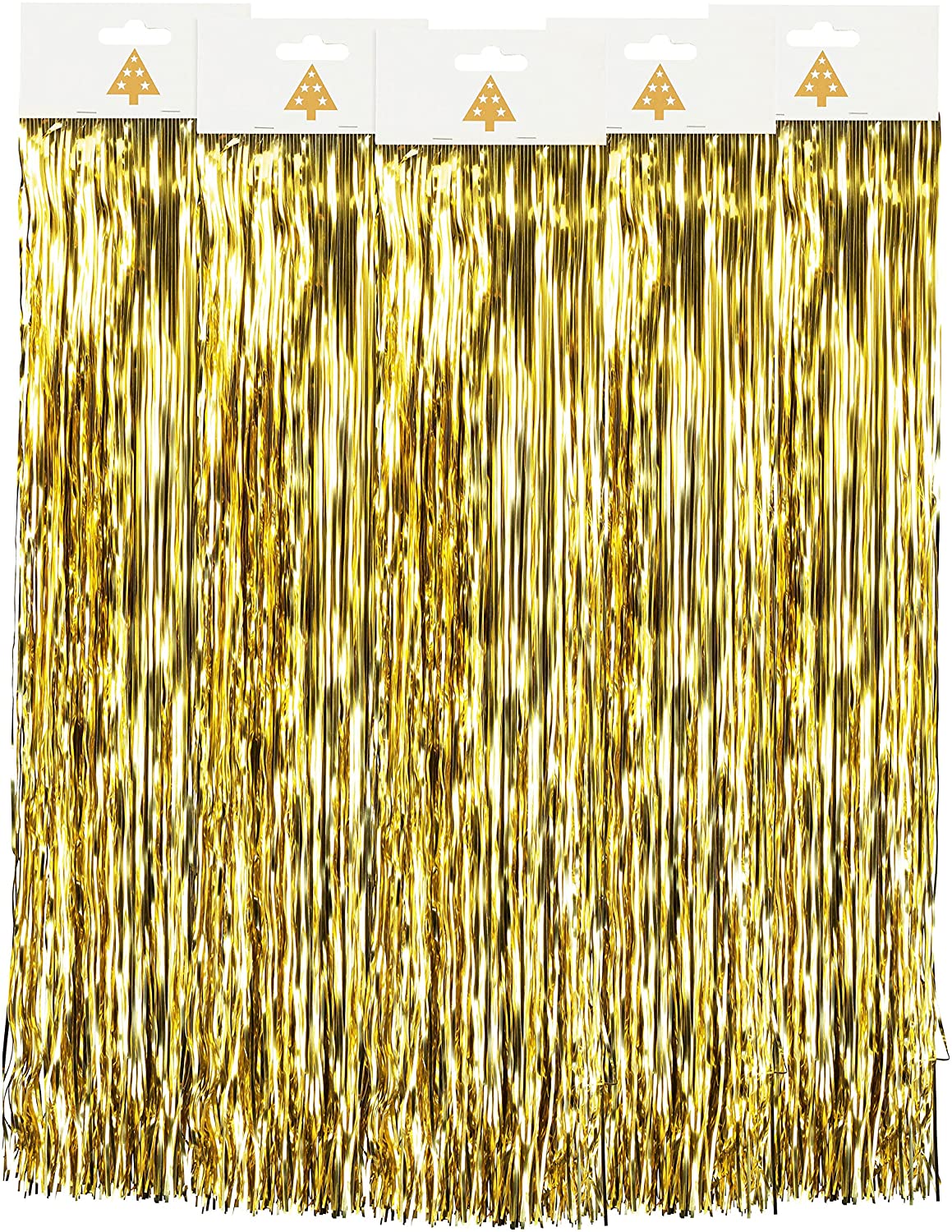 PartyMarty Pack of 5 Golden Tinsel Gold Shine Smooth 50 cm Tree Decoration 