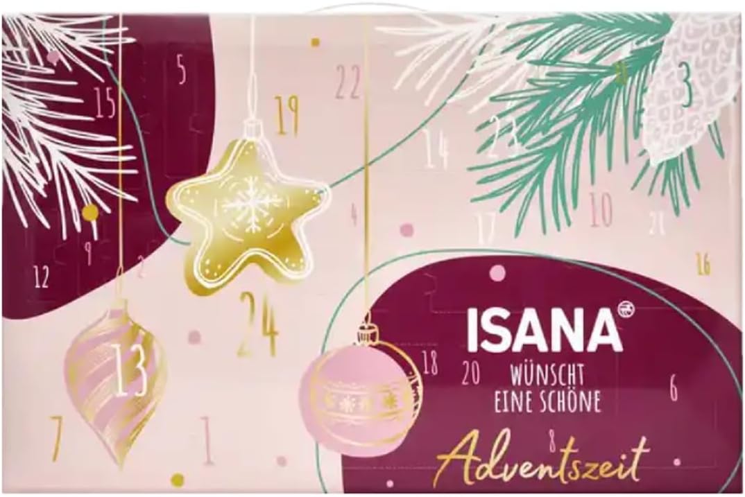 ISANA Advent Calendar 2023 Women\'s Beauty Cosmetic Advent Calendar for Women and Girls, 24 Gifts Worth 80€, Care Christmas Calendar, Advent Calendar