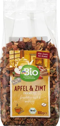 dmBio fruit tea apple & cinnamon, loose, 100 g