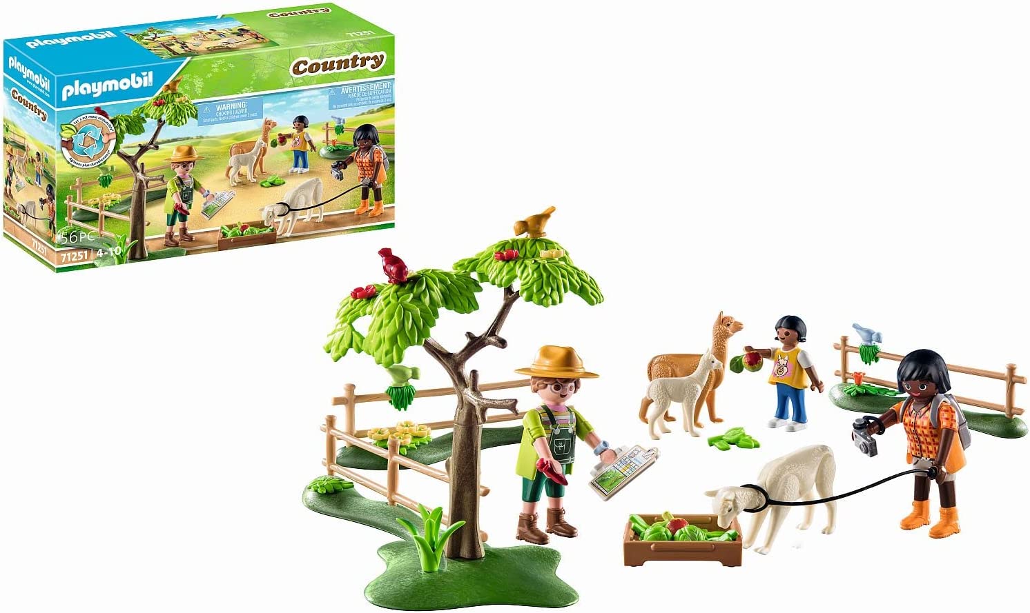 Playmobil Country 71251 Alpaca Hiking Animals for Organic Farm Sustainable Toy for Children from 4 Years