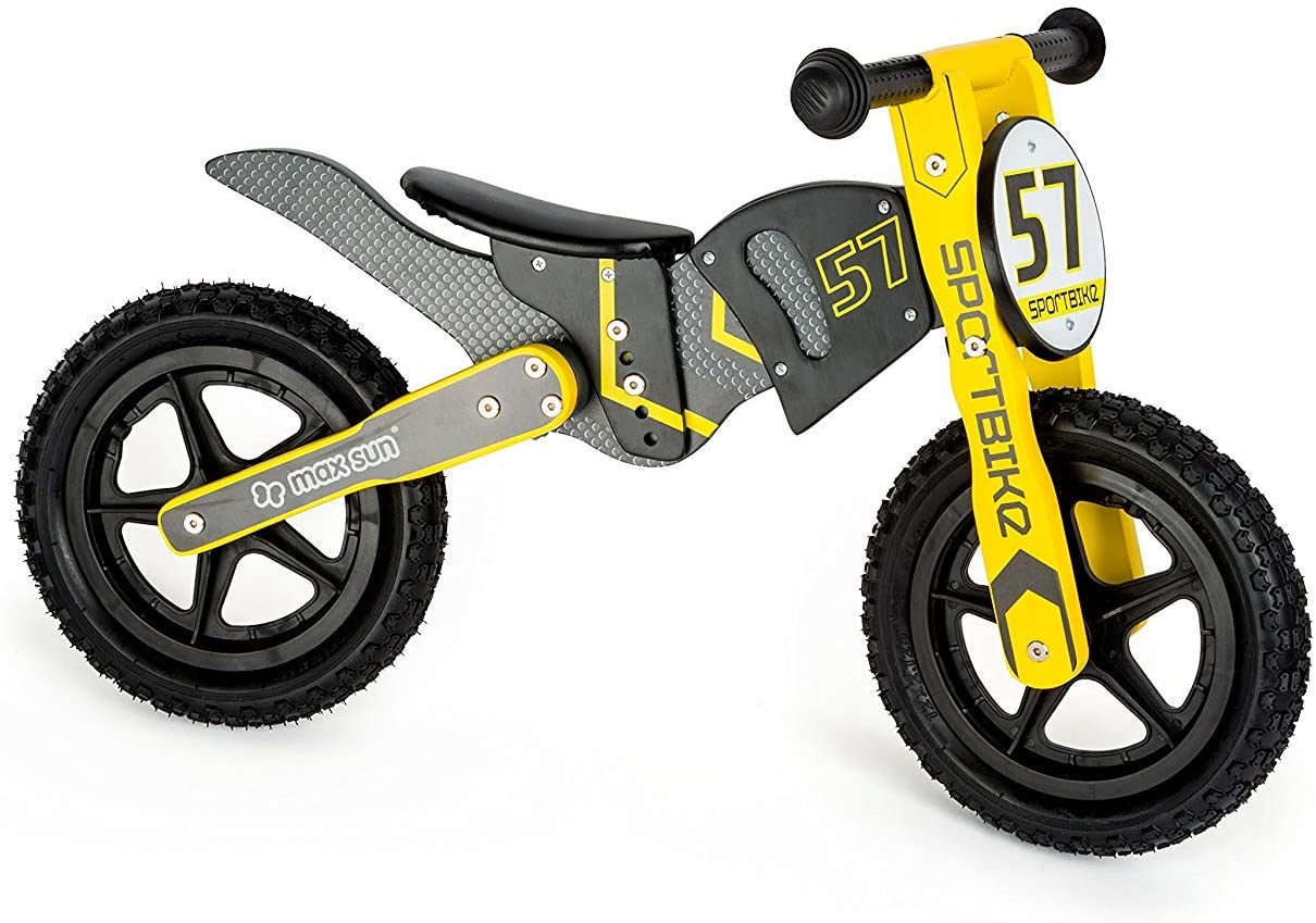 Small Foot 10739 Motocross Bike, Height Adjustable Wooden Motorcross Design